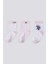 Lisanslı Striped Beyaz Kız Bebek Çorap 2
