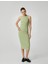 Kalem Elbise Midi Kolsuz Yuvarlak Yaka Pamuklu Slim Fit 6