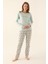 Açık Mint Kadın Uzun Kol Pijama Takım 8