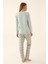 Açık Mint Kadın Uzun Kol Pijama Takım 10