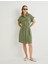 Gömlek Elbise Beli Kuşaklı Düğmeli Cepli 7