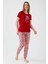 Friday Feelings Kırmızı Kadın Kısa Kol Pijama Takım 8