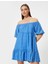 4Sak80383Ek 637 Mavı Kadın Jersey Elbıse 6