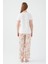 Button Leaf Detail Krem Kadın Kısa Kol Pijama Takım 10