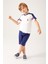 Coffee With White Stripe Krem Erkek Çocuk Bermuda Takım 7