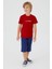 Dark Red Texture Kırmızı Erkek Çocuk Kapri Takım 7