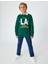 Oversize Sweatshirt Kolej Baskılı Bisiklet Yaka Pamuklu 6