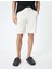 Kumaş Şort Bermuda Slim Fit Düğmeli Cepli Katlı Paça - Koton - 4SAM40064HW - Beyaz - 40 10