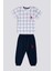 Square Line Pattern Krem Bebek T-shirt Takım 6