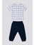 Square Line Pattern Krem Bebek T-shirt Takım 10