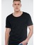 Yaka Detaylı Siyah Tişört 064019-20933 8