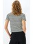 Viskon Karışımlı Kısa Kollu Bisiklet Yaka Çizgili Tişört 9