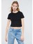 Siyah Basic Crop Tişört 1600814-900 19