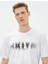 Slogan Baskılı Tişört Bisiklet Yaka Kısa Kollu Pamuklu 6