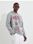 Basic Kapşonlu Sweatshirt Şardonlu Slogan Baskılı Uzun Kollu 7