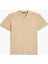 4SAM10113MK 057 Bej Erkek Pamuk Jersey Kısa Kollu Basic Polo T-Shirt 4