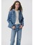 Kadın Karla Mavi 90s Jean Ceket 110154-85296 6