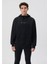Erkek Mavi Baskılı Kapüşonlu Siyah Sweatshirt 0610960-900 8