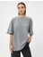 Oversize Tişört Soluk Efektli Kısa Kollu Bisiklet Yaka Pamuklu 6