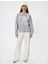 Oversize Bisiklet Yaka Sweatshirt Kolej Baskılı Şardonlu 6