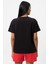 Siyah Baskılı Bisiklet Yaka Kısa Kollu Kadın T-shirt W50063 6