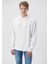 Erkek Kapüşonlu Beyaz Basic Sweatshirt 0610062-620 7