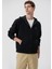 Logolu Kapüşonlu Fermuarlı Siyah Sweatshirt 066979-900 6