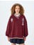 V Yaka Kolej Baskılı Biyeli Şardonlu Oversize Sweatshirt 8