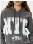Oversize Kapüşonlu Sweatshirt Kolej Baskılı Şardonlu 10