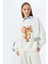 Tom ve Jerry Baskılı Bisiklet Yaka Şardonlu Rahat Kalıp Lisanslı Sweatshirt - Koton - 5WAL10195IK - Ekru - S 6