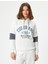 Oversize Kolej Baskılı Sweatshirt Kapüşonlu Renk Bloklu 8