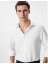 Slim Fit Gömlek Yarım Italyan Yaka Düğmeli Dokulu 4