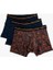 Desenli Pamuklu Basic 3'lü Boxer Seti 3