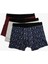 Desenli Pamuklu Basic 3'lü Boxer Seti 1