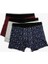 Desenli Pamuklu Basic 3'lü Boxer Seti 3