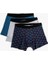 Desenli Pamuklu Basic 3'lü Boxer Seti 3