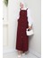 Boydan Düğmeli Gabardin Jile 1552 - Bordo 1