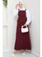 Boydan Düğmeli Gabardin Jile 1552 - Bordo 3