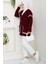 Ilge Düğmeli Triko Hırka 1597 - Bordo 4