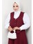 Ikili Gabardin Yelek Etek Takım 1400 - Bordo 2