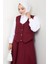 Ikili Gabardin Yelek Etek Takım 1400 - Bordo 4