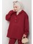 Kapüşonlu Düğme Detaylı Scuba Takım 1592 - Bordo 2