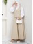 Ikili Gabardin Yelek Etek Takım 1400 - Bej 1