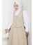Ikili Gabardin Yelek Etek Takım 1400 - Bej 4
