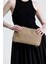 Kadın Siyah Deri Detaylı Balık Sırtı Örgü Jüt Clutch El Çantası 6