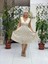 NC10143 Italyan Askılı Dantelli Coton Elbise Krem 2
