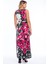 Bel Detaylı Çiçek Desenli Uzun Elbise 4