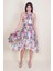 Kadın Renkli Ip Askılı Bel Lastik Detaylı Çiçek Desenli Astarlı Elbise 1