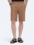 Kahverengi Dokuma Jogging Fit Casual Pamuk Karışımlı Bermuda 6