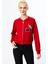 Önü Aksesuarlı Crop Ceket Kırmızı 56564 1
